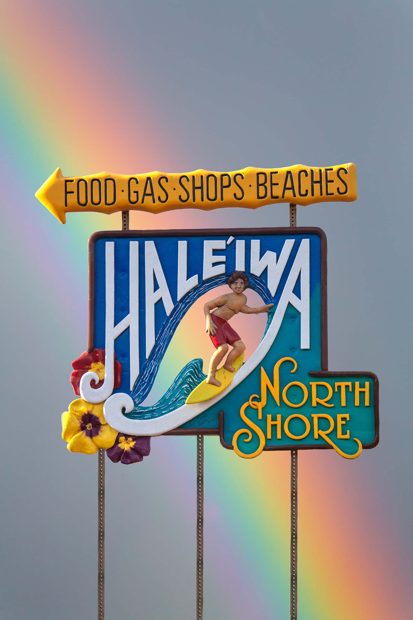Haleiwa Sign - Man Rainbow